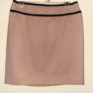 Ann Taylor Petite Khaki Pencil Skirt Black Trim
